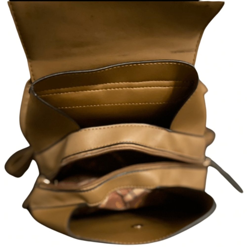 Brown Backpack | Faux Leather Bag - Picture 5 of 6